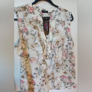 NWT Cocomo Floral Print Blouse Size Large